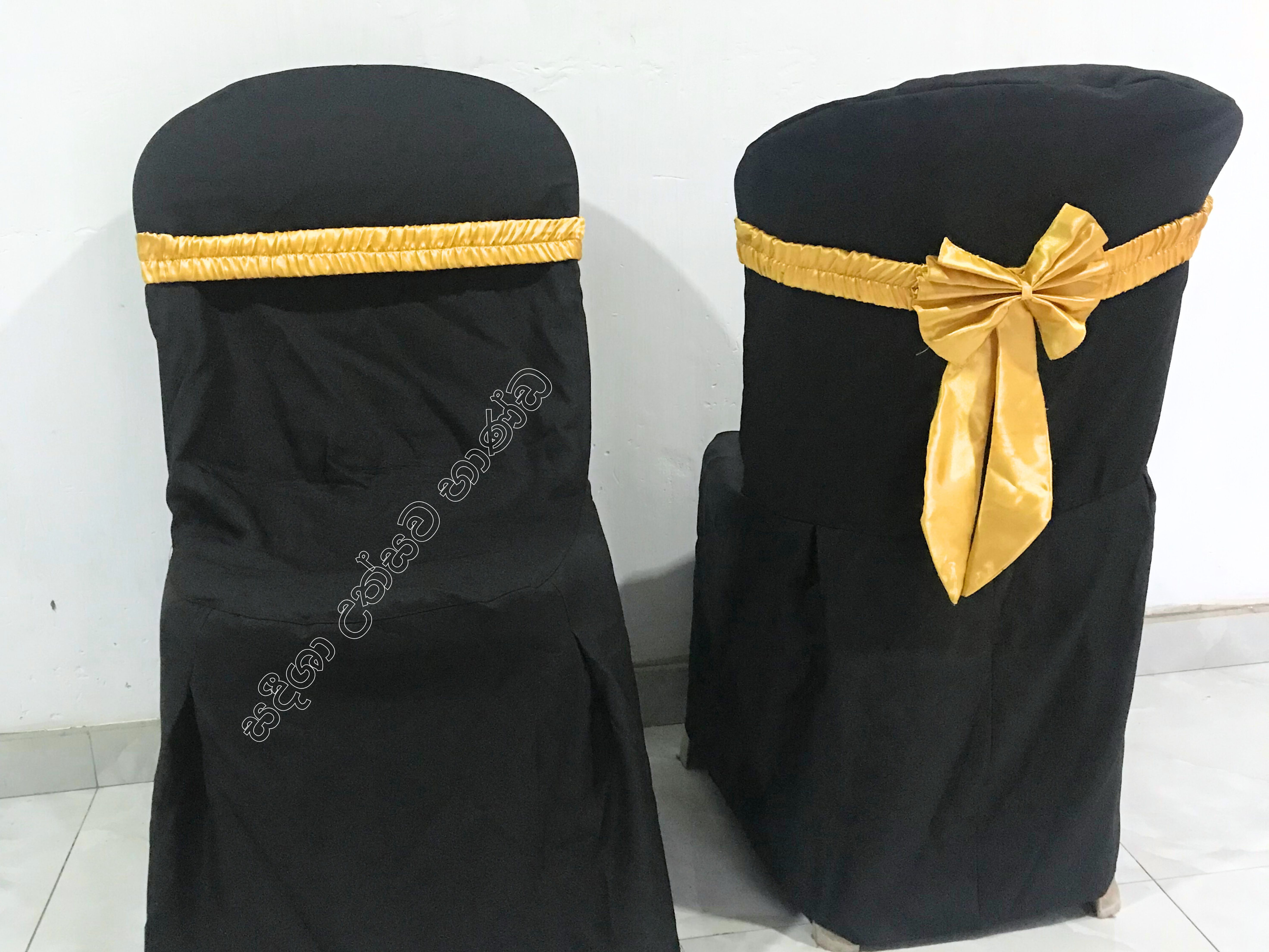 Chairs with black Covers